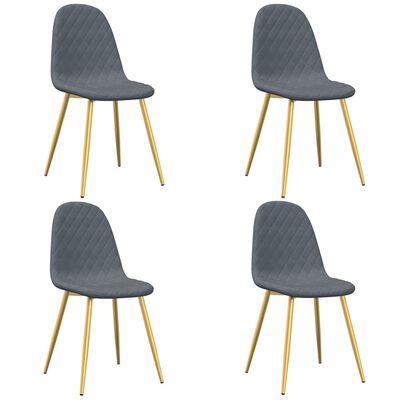 vidaXL Chaises à manger lot de 4 Gris foncé Velours