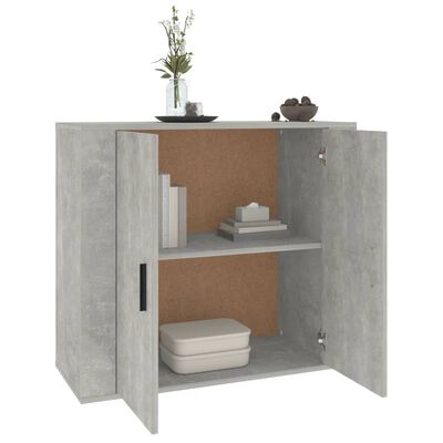 vidaXL Buffet Gris béton 80x33x70 cm Bois d'ingénierie