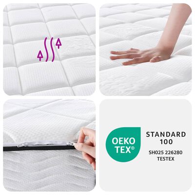 vidaXL Matelas à ressorts ensachés moyen plus 100x200 cm