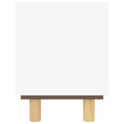 vidaXL Meuble TV Blanc 105x30x40cm Bois de pin massif et rotin naturel