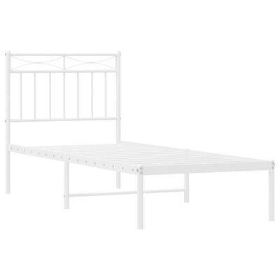 vidaXL Cadre de lit métal sans matelas avec tête de lit blanc 75x190cm