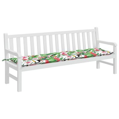 vidaXL Coussin de banc de jardin multicolore 200x50x7 cm tissu