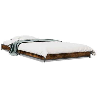 vidaXL Cadre de lit sans matelas chêne fumé 75x190 cm