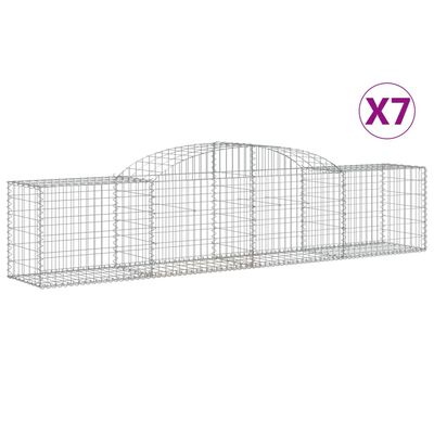 vidaXL Paniers à gabions arqués 7 pcs 300x50x60/80 cm fer galvanisé