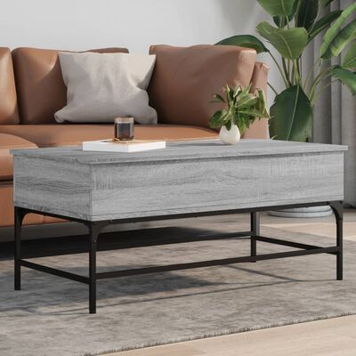 vidaXL Table basse sonoma gris 100x50x45 cm bois d'ingénierie et métal