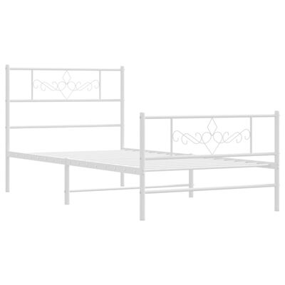 vidaXL Cadre de lit métal sans matelas avec pied de lit blanc 80x200cm