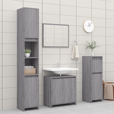 vidaXL Armoire de bain Sonoma gris 60x33x61 cm Bois d'ingénierie