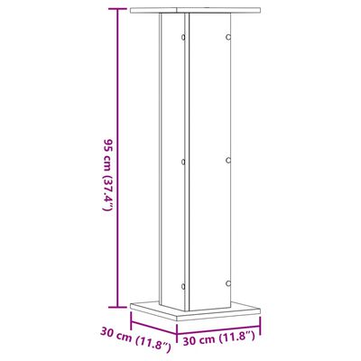 vidaXL Supports pour plantes 2 pcs chêne fumé bois d'ingénierie