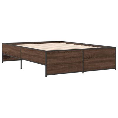 vidaXL Cadre de lit sans matelas chêne marron 135x190 cm