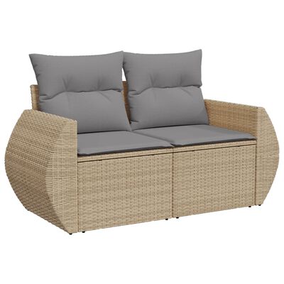 vidaXL Salon de jardin avec coussins 5 pcs beige résine tressée