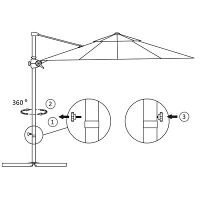 vidaXL Parasol de jardin en porte-à-faux avec mât en acier vert