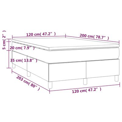 vidaXL Sommier à lattes de lit avec matelas Crème 120x200 cm Tissu