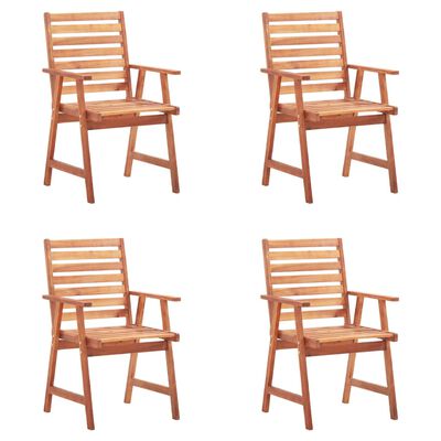 vidaXL Chaises à manger d'extérieur lot de 4 et coussins Acacia massif