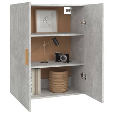 vidaXL Armoire murale suspendue Gris béton 69,5x34x90 cm