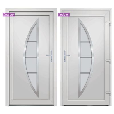 vidaXL Porte d'entrée Blanc 98x208 cm PVC