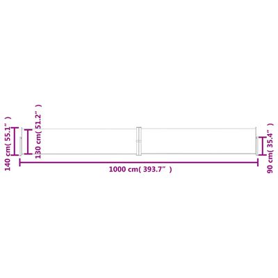 vidaXL Auvent latéral rétractable Bleu 140x1000 cm