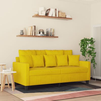 vidaXL Canapé à 2 places Jaune 140 cm Velours