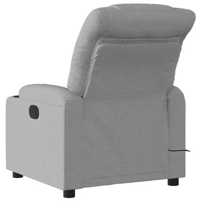 vidaXL Fauteuil de massage inclinable Gris clair Tissu