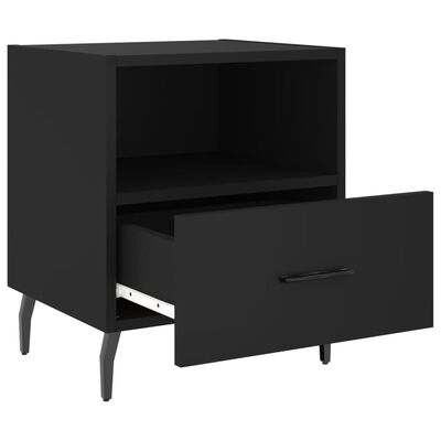 vidaXL Tables de chevet 2 pcs noir 40x35x47,5 cm bois d’ingénierie