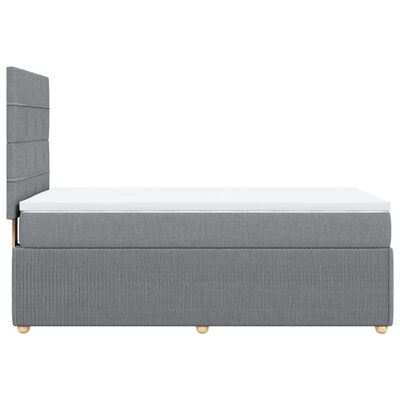 vidaXL Sommier à lattes de lit avec matelas Gris clair 90x200 cm Tissu