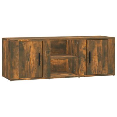 vidaXL Meuble TV Chêne fumé 100x31,5x35 cm Bois d'ingénierie