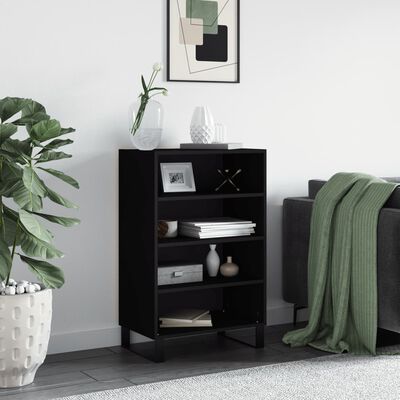 vidaXL Buffet haut noir 57x35x90 cm bois d'ingénierie