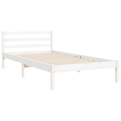 vidaXL Cadre de lit sans matelas blanc 90x200 cm bois massif