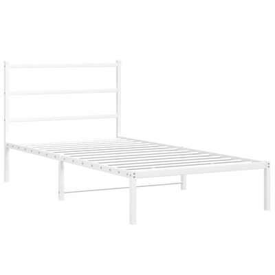 vidaXL Cadre de lit métal sans matelas et tête de lit blanc 100x200 cm