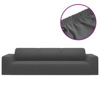 vidaXL Housse extensible canapé 4places Anthracite Jersey de polyester