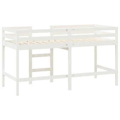 vidaXL Lit mezzanine enfants échelle blanc 90x190 cm bois pin massif