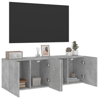 vidaXL Meubles TV muraux 2 pcs gris béton 60x30x41 cm