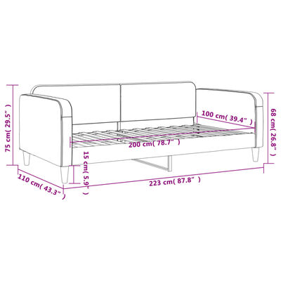 vidaXL Lit de repos noir 100x200 cm tissu