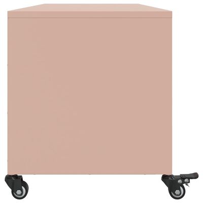 vidaXL Meuble TV rose 100,5x39x43,5 cm acier