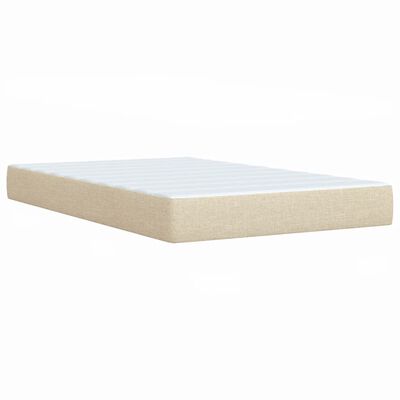 vidaXL Sommier à lattes de lit avec matelas Crème 120x200 cm Tissu