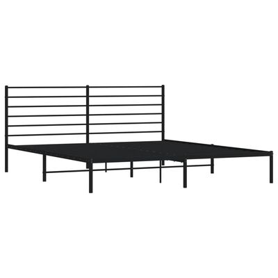 vidaXL Cadre de lit métal sans matelas avec tête de lit noir 183x213cm