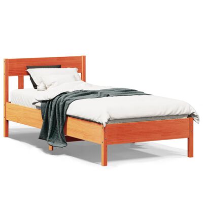 vidaXL Cadre de lit sans matelas cire marron 90x190 cm bois pin massif