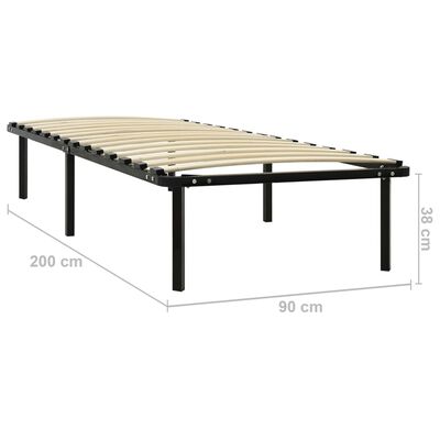 vidaXL Cadre de lit sans matelas noir métal 90x200 cm