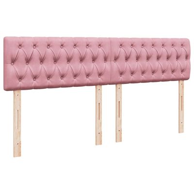 vidaXL Sommier à lattes de lit avec matelas Rose 200x200 cm Velours