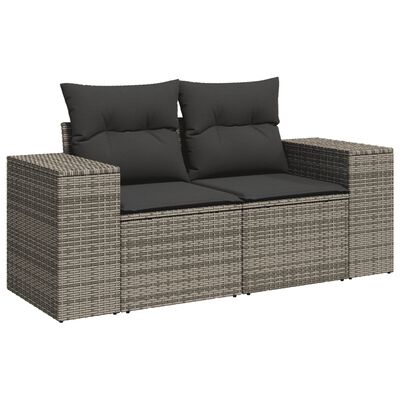 vidaXL Salon de jardin 6 pcs avec coussins gris résine tressée