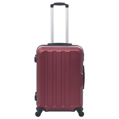 vidaXL Valise rigide 3 pcs Rouge bordeaux ABS