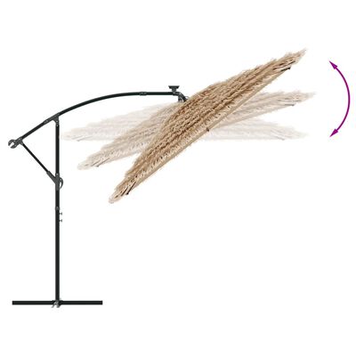 vidaXL Parasol de jardin avec LED et mât en acier marron 246x246x230cm