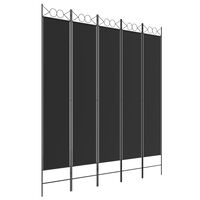 vidaXL Cloison de séparation 5 panneaux Noir 200x220 cm Tissu