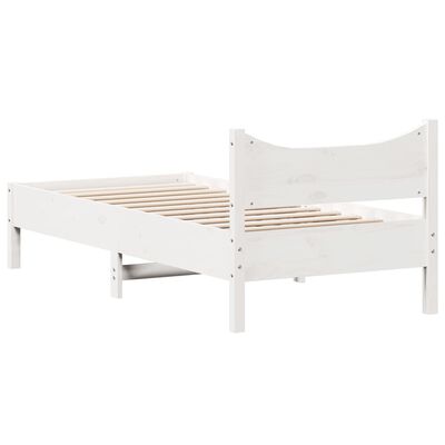 vidaXL Cadre de lit sans matelas blanc 90x200 cm bois de pin massif