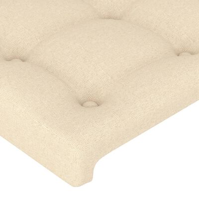 vidaXL Tête de lit à LED Crème 100x5x118/128 cm Tissu