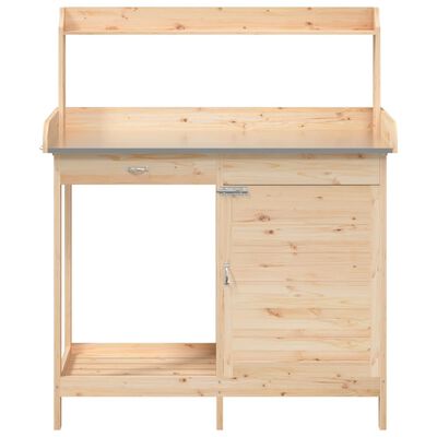 vidaXL Table de rempotage avec armoire bois massif de sapin