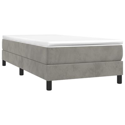 vidaXL Sommier à lattes de lit et matelas Gris clair 90x190 cm Velours