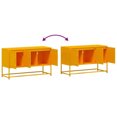 vidaXL Meuble TV jaune moutarde 100,5x39x60,5 cm acier