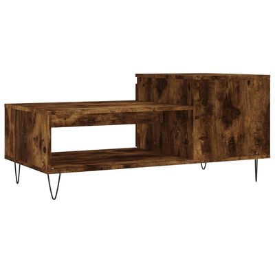 vidaXL Table basse Chêne fumé 100x50x45 cm Bois d'ingénierie