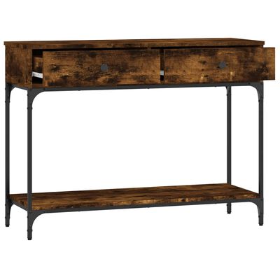 vidaXL Table console chêne fumé 100x34,5x75 cm bois d'ingénierie