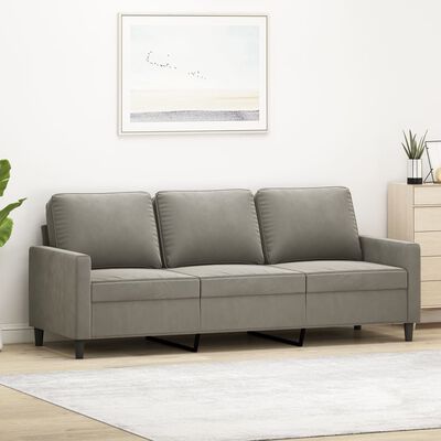 vidaXL Canapé à 3 places Gris clair 180 cm Velours